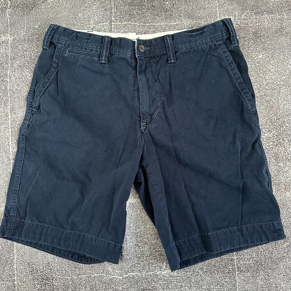 Men's Vintage Polo Ralph Lauren Navy Blue 10" Relaxed Fit Chino Shorts Sz 32 VTG